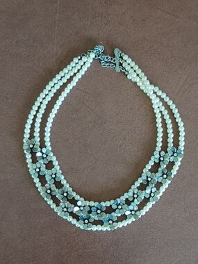 Classic Pearl Multi-Strand Necklace with Floral Accents - White
